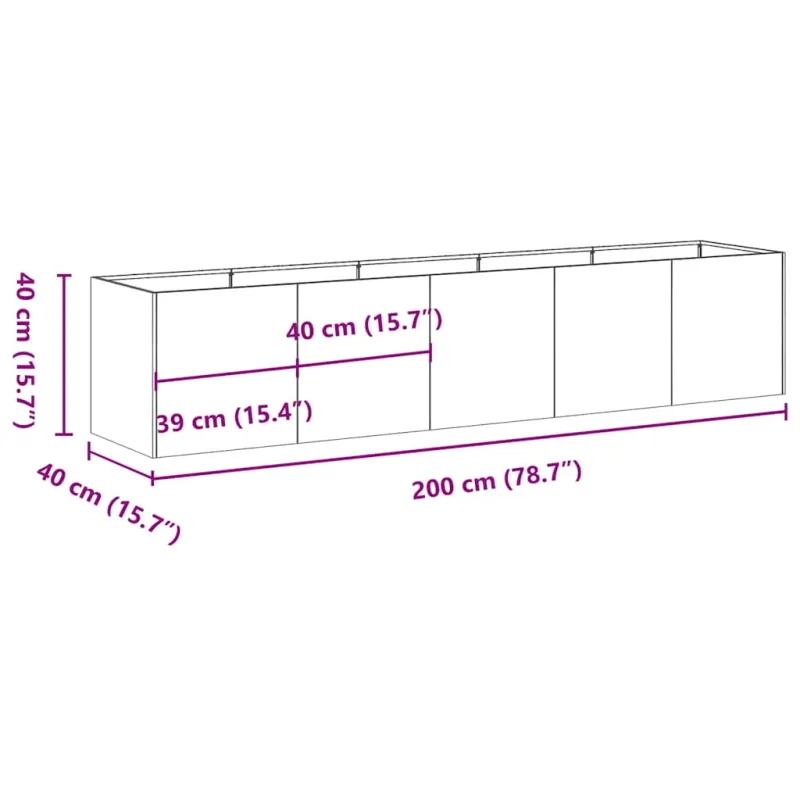 Lovelis, 200x40x40cm, galvanizuotas plienas