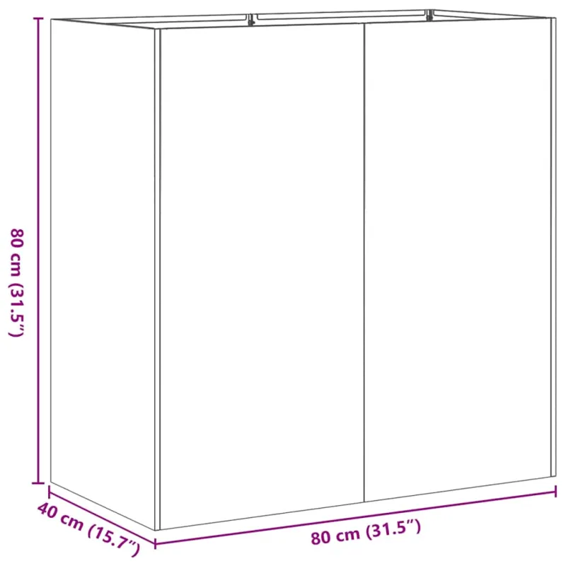 Lovelis, juodos spalvos, 80x40x80cm, šaltai valcuotas plienas