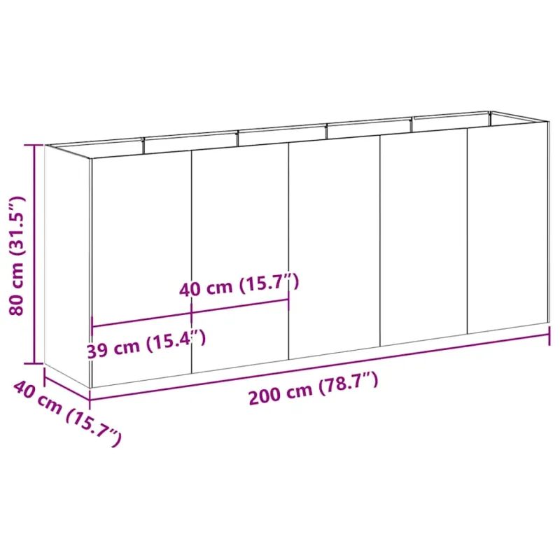 Lovelis, 200x40x80cm, galvanizuotas plienas