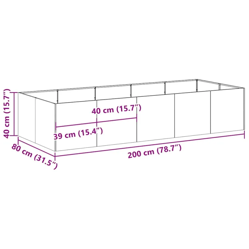 Lovelis, 200x80x40cm, galvanizuotas plienas