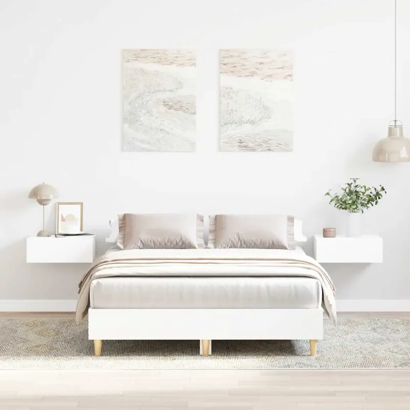 Lovos rėmas Be Čiužinio Baltas 120x200 cm Inžinierinė mediena