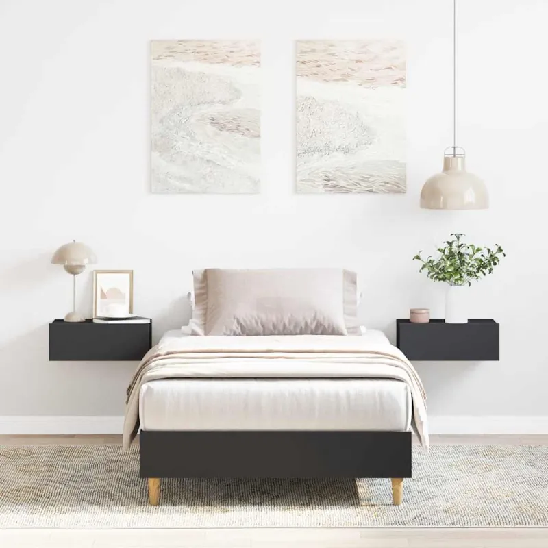 lovos rėmas be čiužinio juodas 100x200 cm inžinierinė mediena