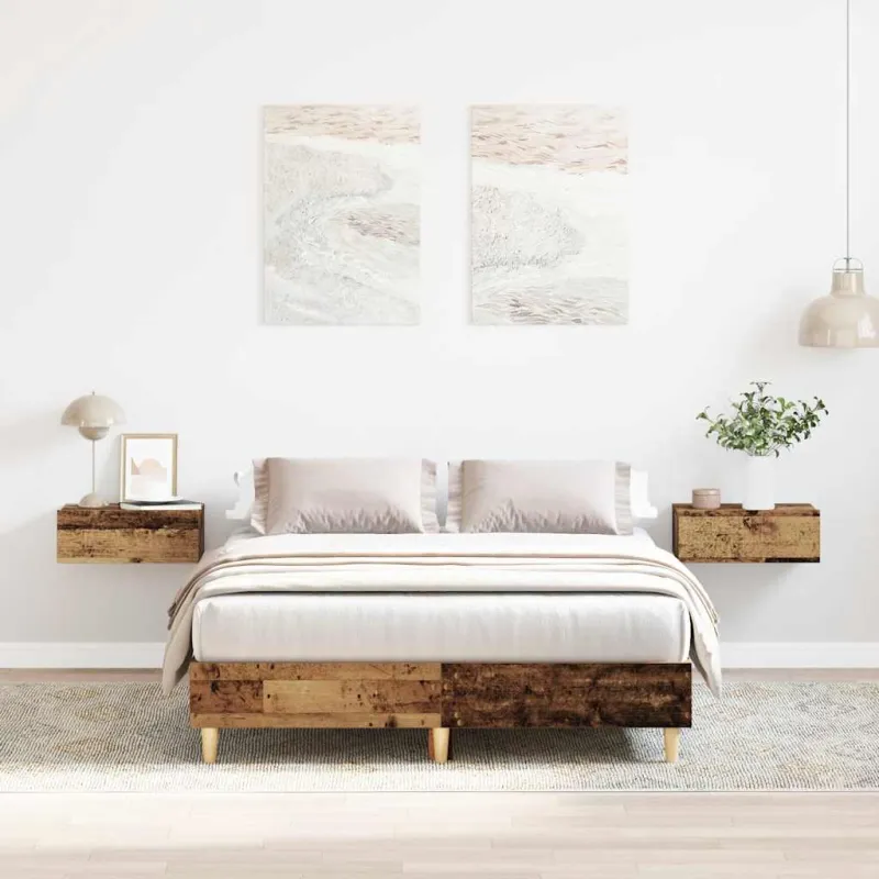 Lovos rėmas be čiužinio, medienos dizaino, 135x190 cm