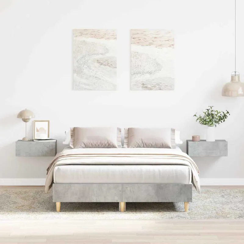Lovos rėmas Betono pilka 193 x 123 x 25 cm Apdirbta mediena