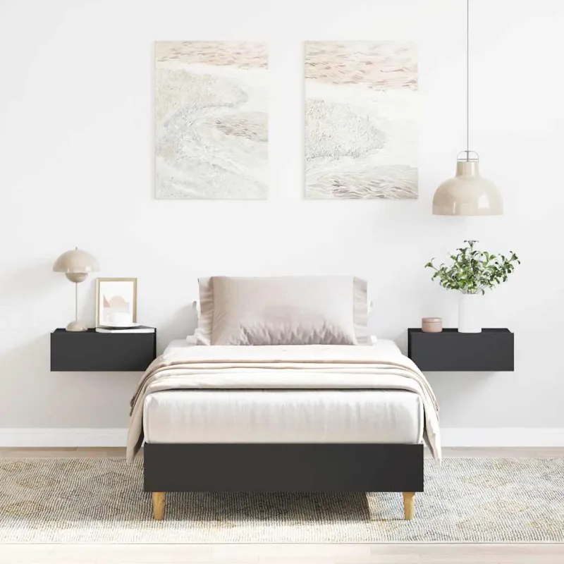 lovos rėmas be čiužinio juodas 90x190 cm inžinierinė mediena