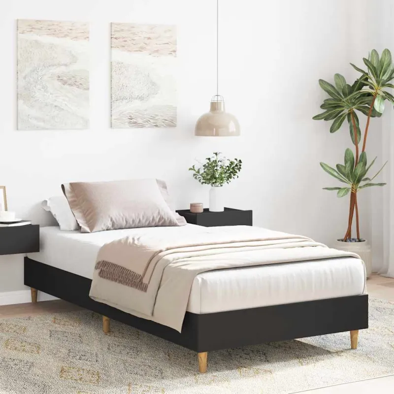 lovos rėmas be čiužinio juodas 90x190 cm inžinierinė mediena