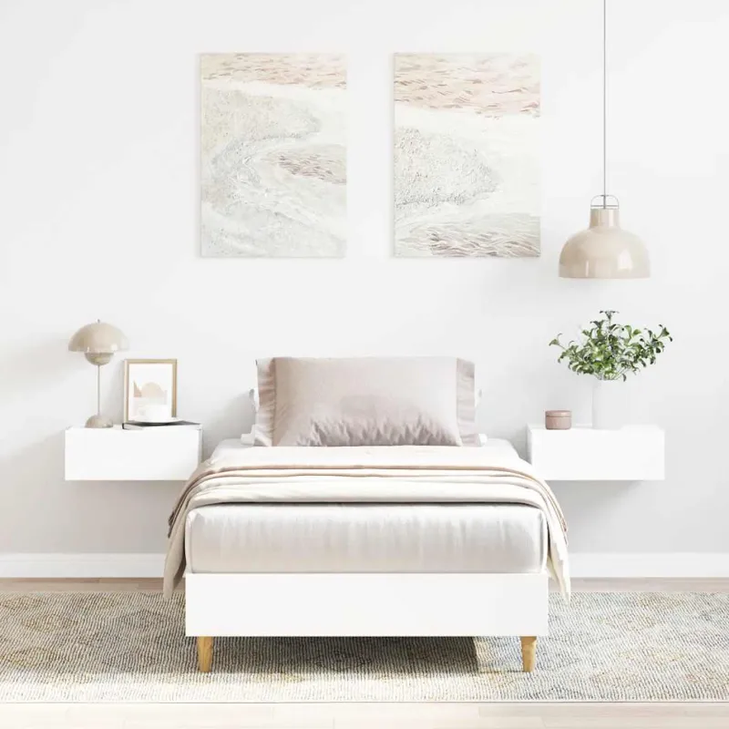 Lovos rėmas Be Čiužinio Baltas 75x190 cm Inžinierinė mediena