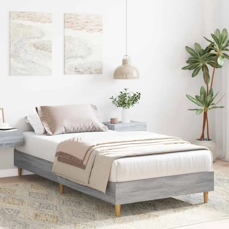 lovos rėmas be čiužinio pilka 75x190 cm inžinerinė mediena