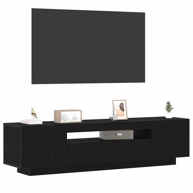 Televizoriaus spintelė Juoda 160 x 35 x 40 cm Apdirbta mediena