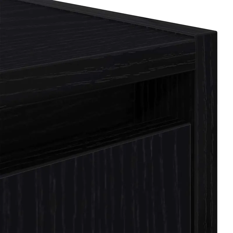 Sieninės naktinės spintelės, 2vnt., juodas, 38x34x40 cm