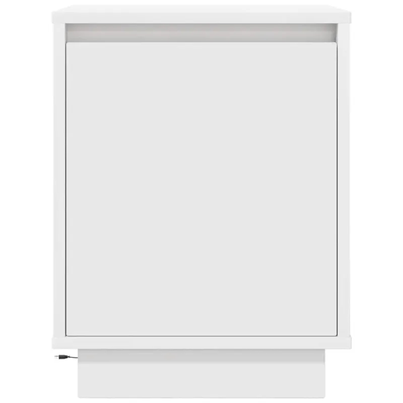 Spintelė prie lovos su LED lemputėmis Balta 38x34x50 cm