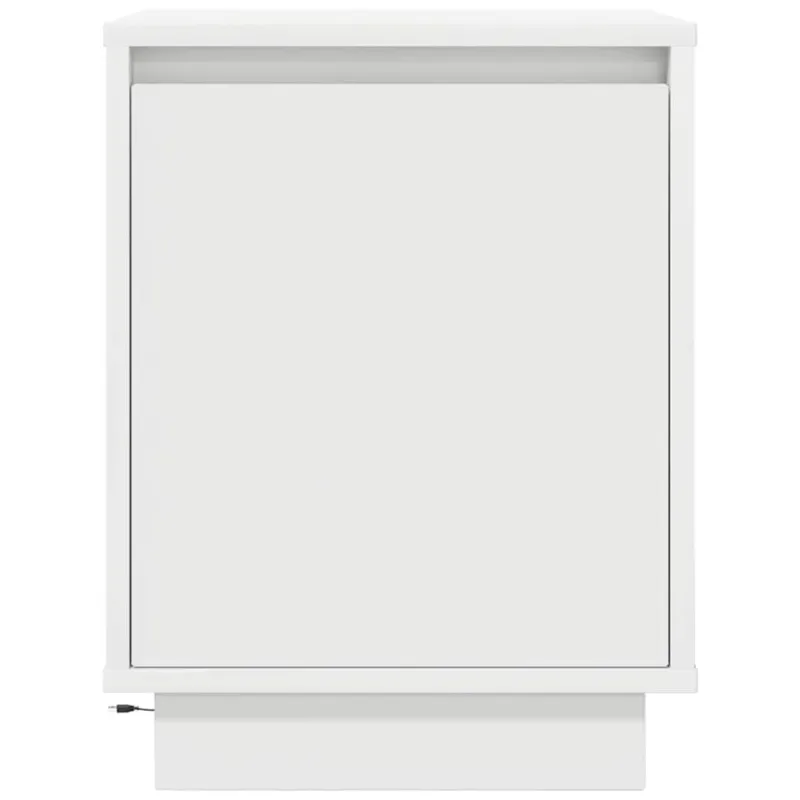 Spintelės prie lovos su LED lemputėmis 2 vnt Baltos 38x34x50 cm