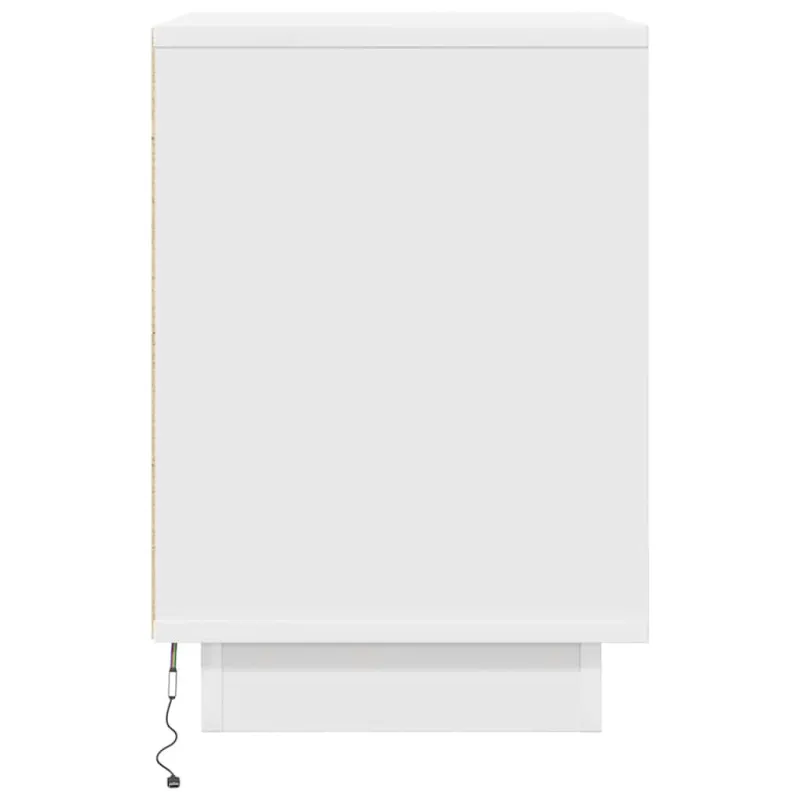 Spintelės prie lovos su LED lemputėmis 2 vnt Baltos 38x34x50 cm