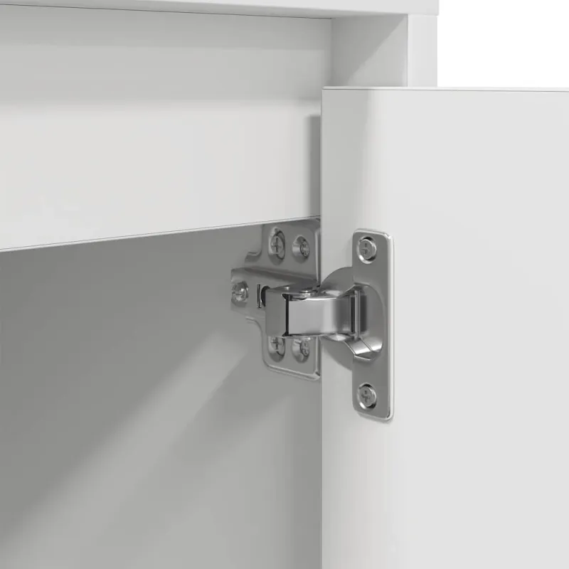 Spintelės prie lovos su LED lemputėmis 2 vnt Baltos 38x34x50 cm