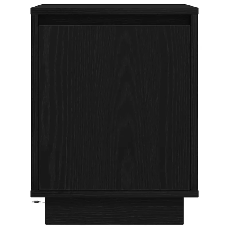 Spintelė prie lovos su LED lemputėmis Juoda 38x34x50 cm