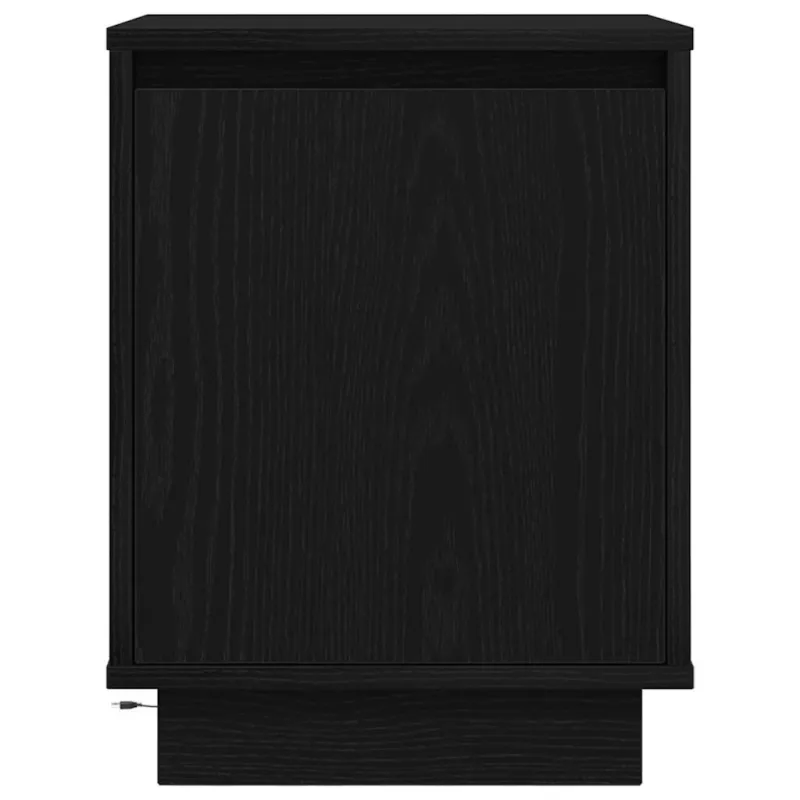 Spintelės prie lovos su LED lemputėmis 2 vnt Juodos 38x34x50 cm