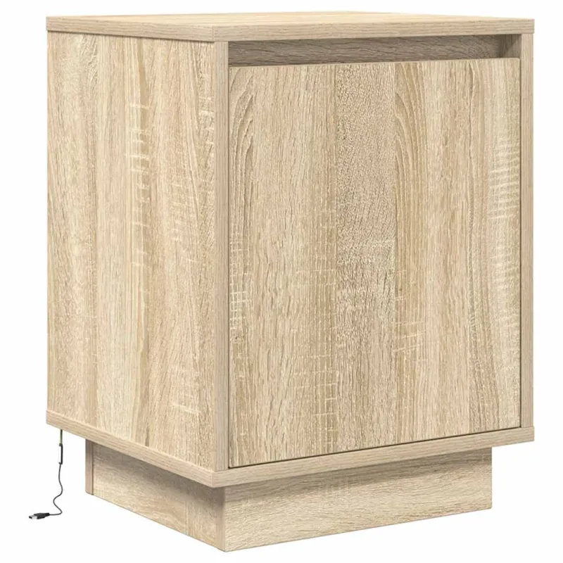 naktinė spintelė su LED lemputėmis Sonoma ąžuolas 38x34x50 cm