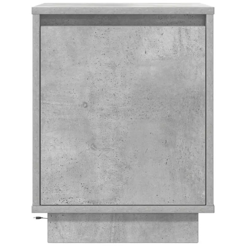 naktinė spintelė su LED lemputėmis Betoninė pilka 38x34x50 cm
