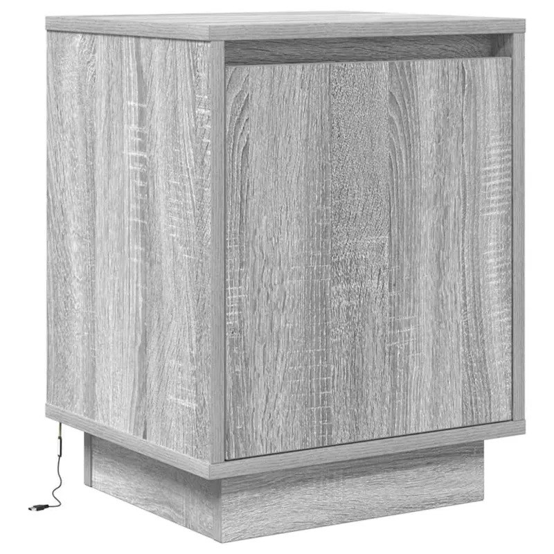 naktinė spintelė su LED lemputėmis Pilka Sonoma 38x34x50 cm