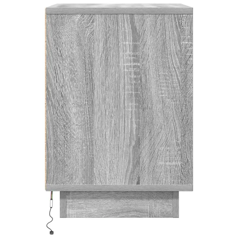 naktinė spintelė su LED lemputėmis Pilka Sonoma 38x34x50 cm