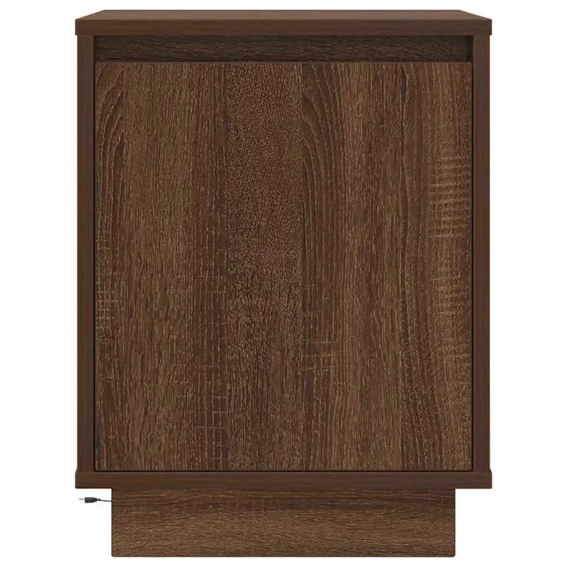 Spintelė prie lovos su LED lemputėmis Rudas ąžuolas 38x34x50 cm