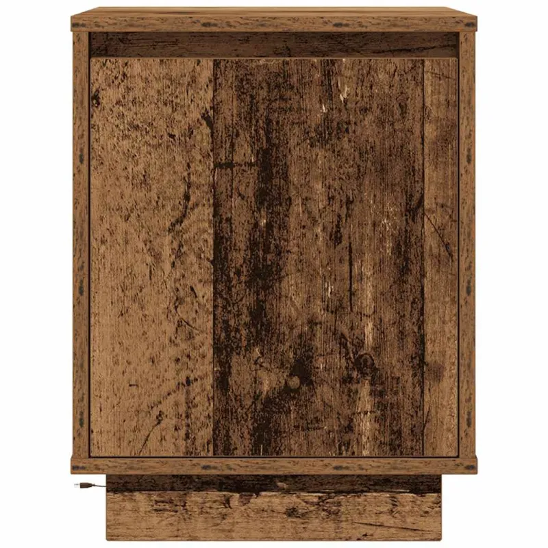 Spintelė prie lovos su LED lemputėmis Old Wood 38x34x50 cm