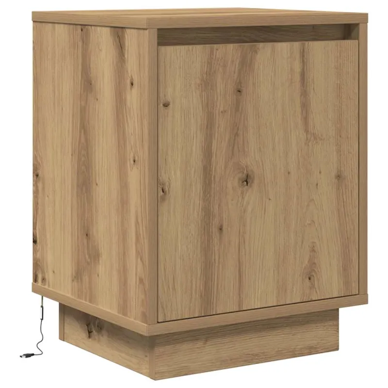 Spintelės prie lovos su LED lemputėmis 2 vnt Artisan Oak