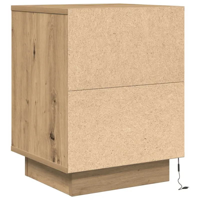 Spintelės prie lovos su LED lemputėmis 2 vnt Artisan Oak