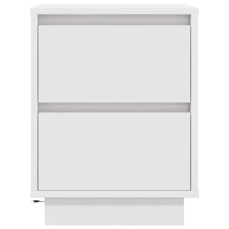 Spintelė prie lovos su LED lemputėmis Balta 38x34x50 cm