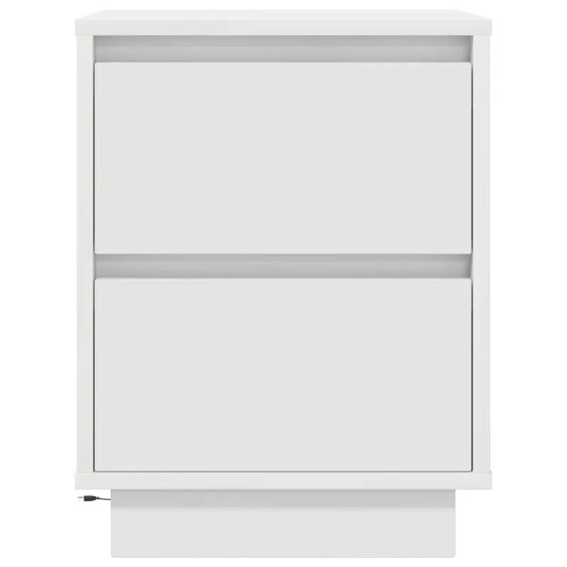 Spintelės prie lovos su LED lemputėmis 2 vnt Baltos 38x34x50 cm