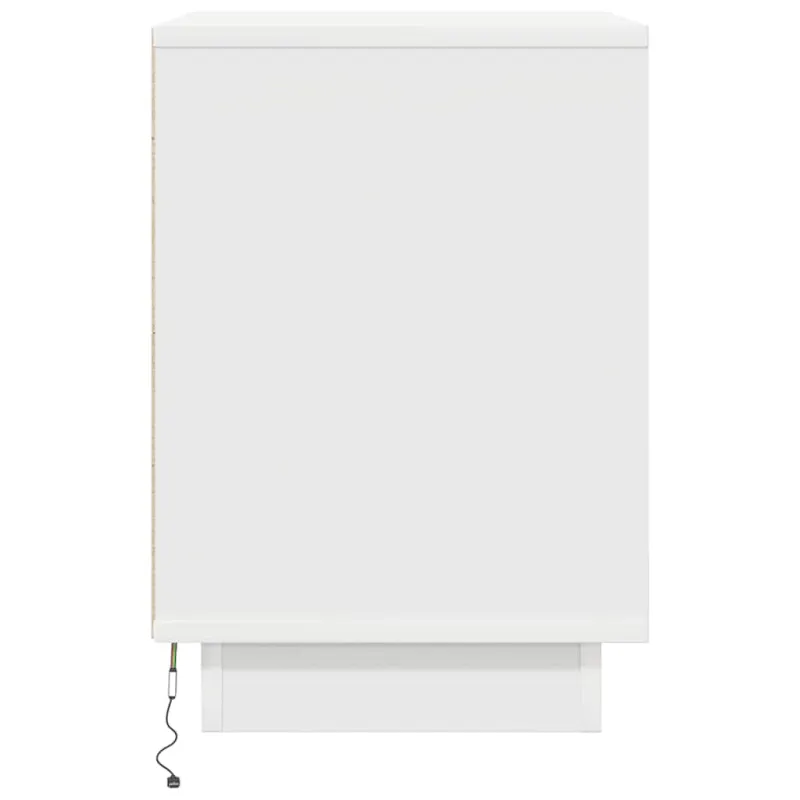 Spintelės prie lovos su LED lemputėmis 2 vnt Baltos 38x34x50 cm