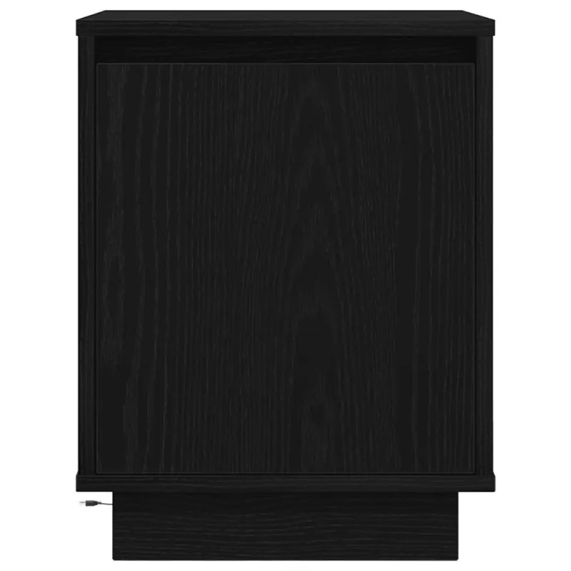 Spintelės prie lovos su LED lemputėmis 2 vnt Juodos 38x34x50 cm