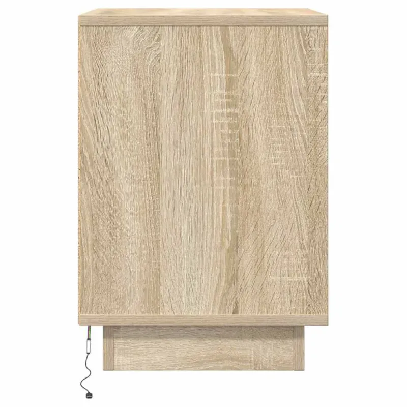naktinė spintelė su LED lemputėmis Sonoma ąžuolas 38x34x50 cm
