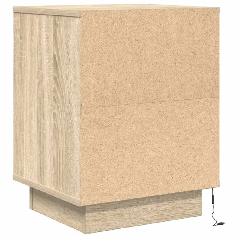 naktinė spintelė su LED lemputėmis Sonoma ąžuolas 38x34x50 cm