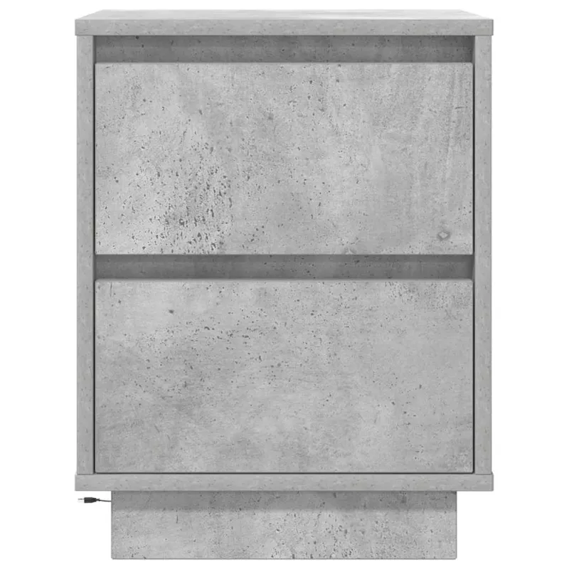 naktinė spintelė su LED lemputėmis Betoninė pilka 38x34x50 cm