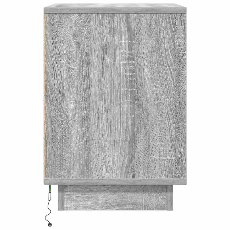 naktinė spintelė su LED lemputėmis Pilka Sonoma 38x34x50 cm