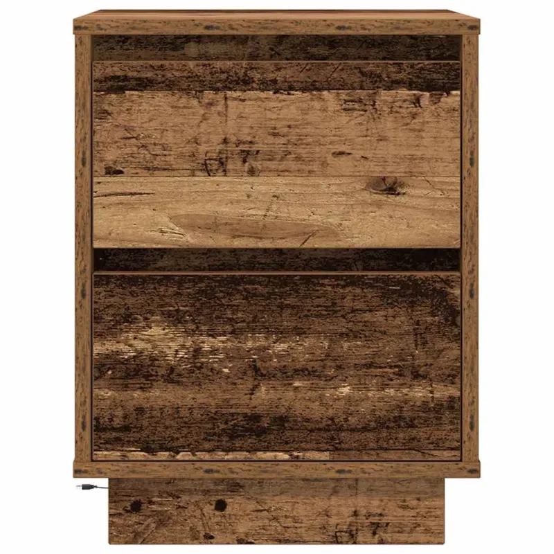 Spintelė prie lovos su LED lemputėmis Old Wood 38x34x50 cm