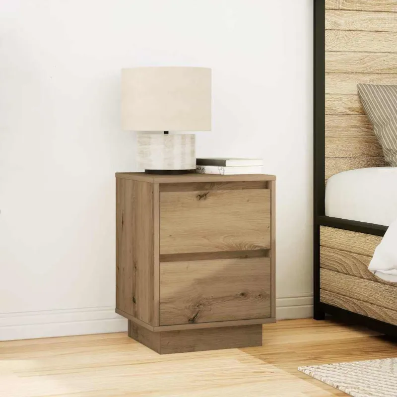 Spintelės prie lovos su LED lemputėmis 2 vnt Artisan Oak