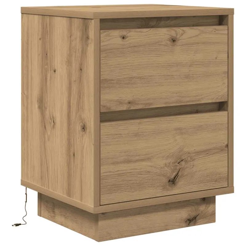 Spintelės prie lovos su LED lemputėmis 2 vnt Artisan Oak