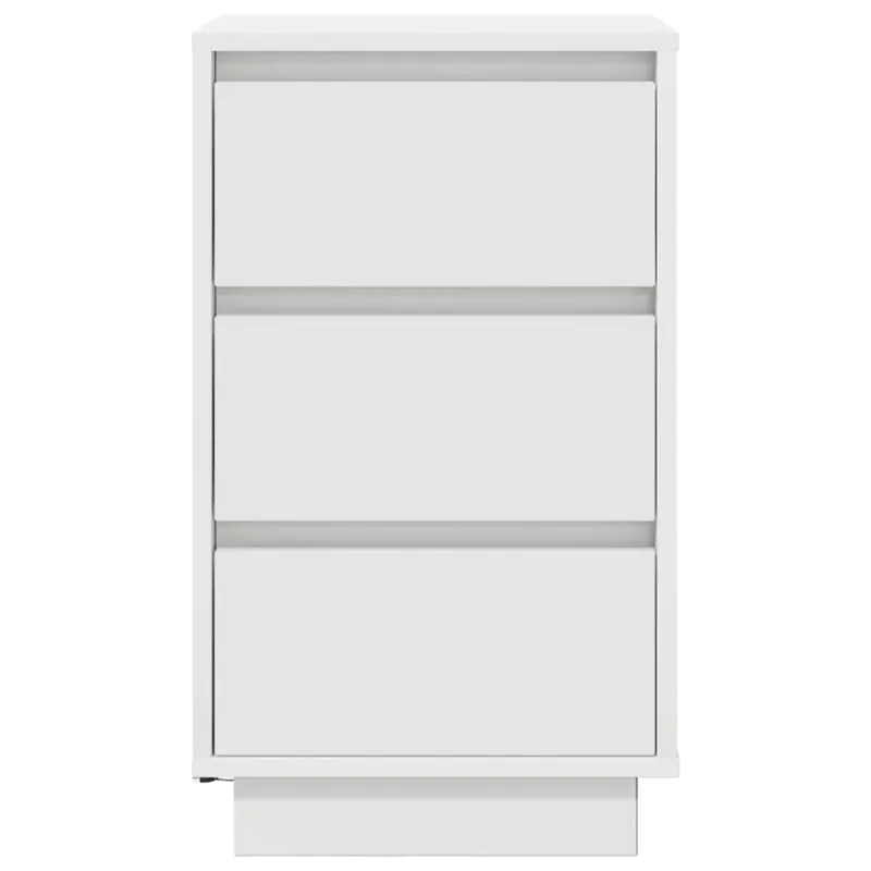 Spintelė prie lovos su LED lemputėmis Balta 38x34x65 cm