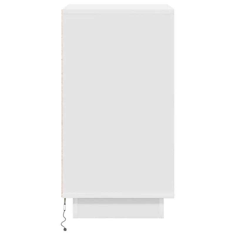 Spintelė prie lovos su LED lemputėmis Balta 38x34x65 cm