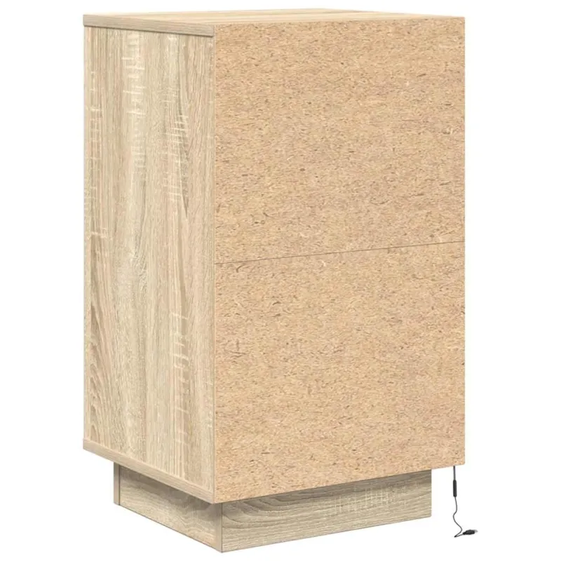 naktinė spintelė su LED lemputėmis Sonoma ąžuolas 38x34x65 cm