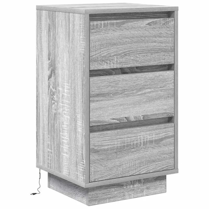 naktinė spintelė su LED lemputėmis Pilka Sonoma 38x34x65 cm