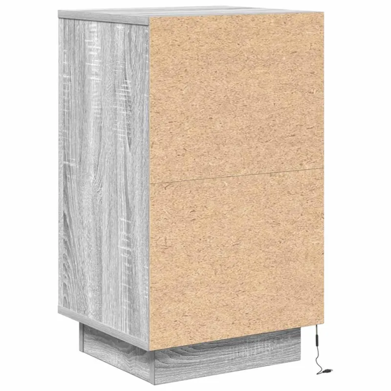 naktinė spintelė su LED lemputėmis Pilka Sonoma 38x34x65 cm