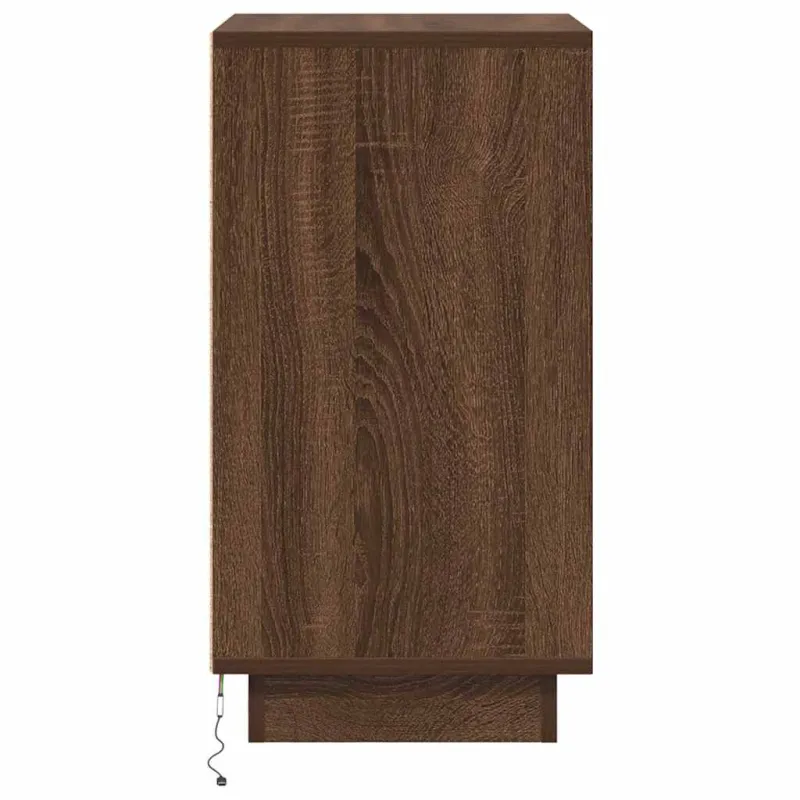 Spintelė prie lovos su LED lemputėmis Rudas ąžuolas 38x34x65 cm