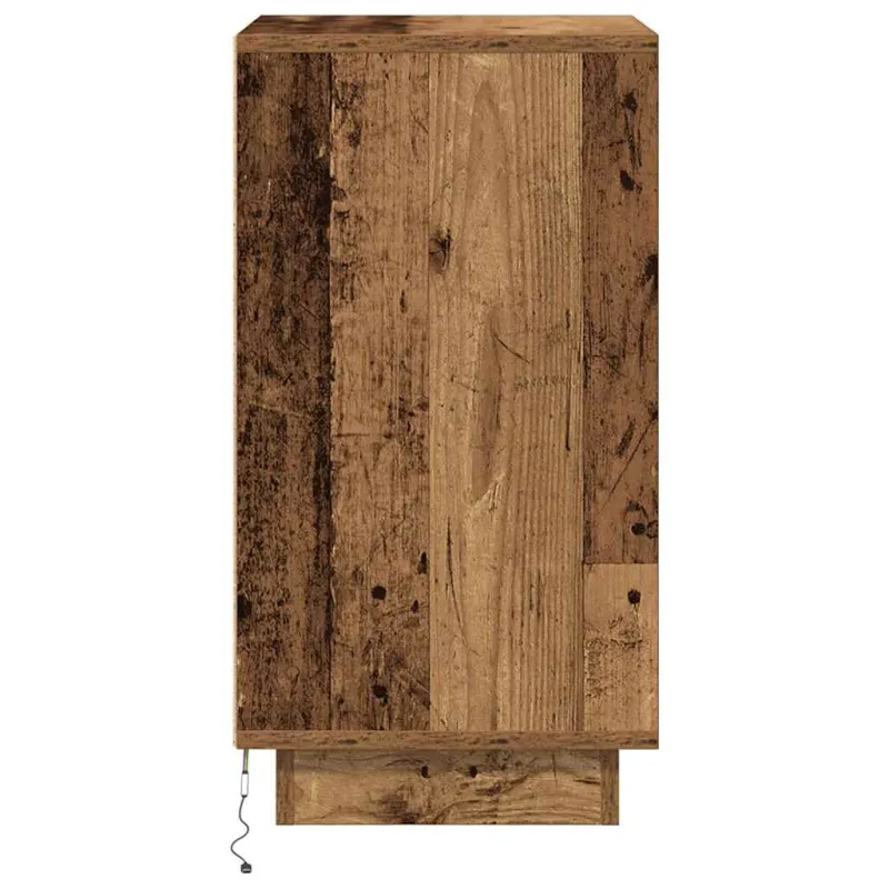 Spintelė prie lovos su LED lemputėmis Old Wood 38x34x65 cm
