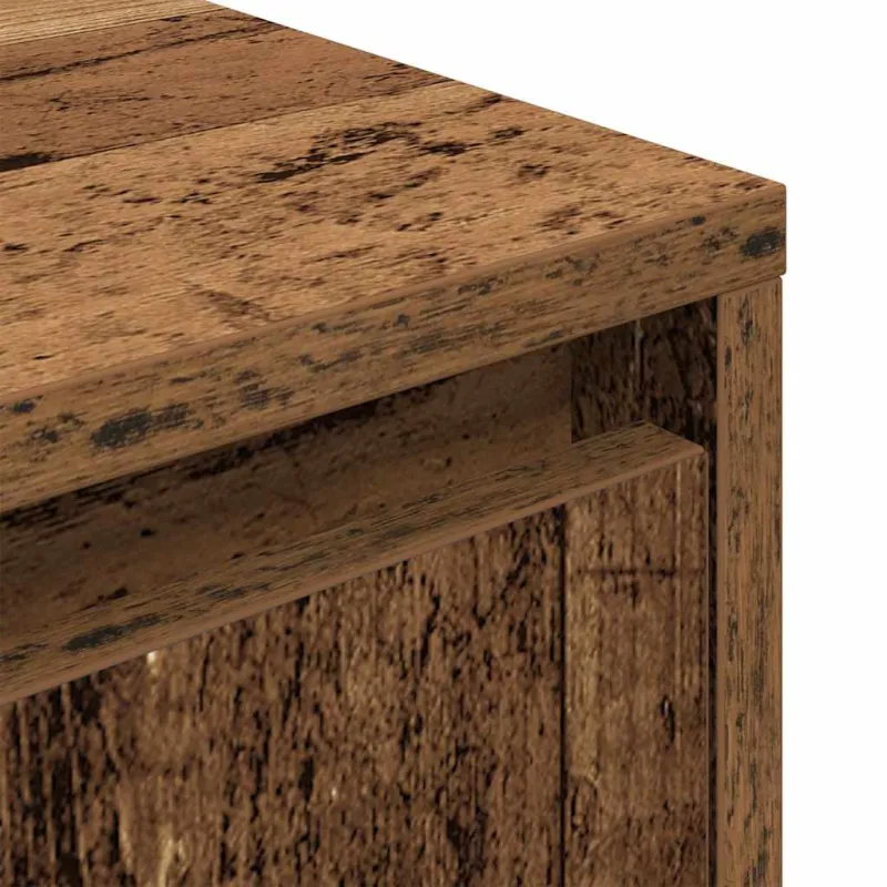 Spintelė prie lovos su LED lemputėmis Old Wood 38x34x65 cm