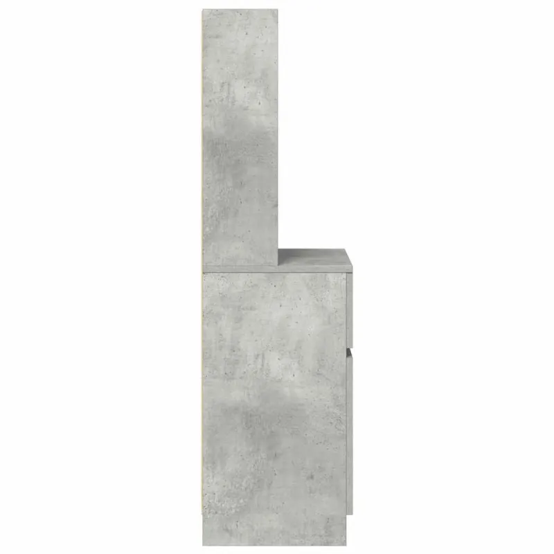 Naktinė spintelė, betono pilka, 39x35x125 cm, apdirbta mediena