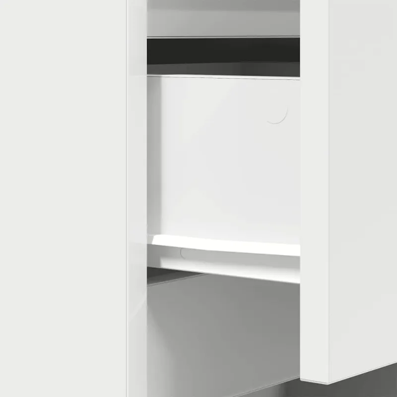 Spintelės prie lovos su 3 stalčiais 2 vnt, baltos 39x35x65 cm