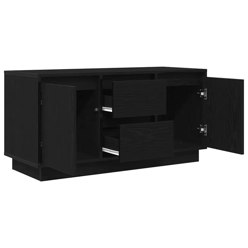 Televizoriaus spintelė su LED apšvietimu, juoda, 100x41x50 cm